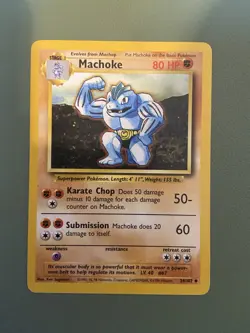 Machoke Base Set 34/102 Uncommon Pokemon Card Unlimited 1999 NM - Image 1
