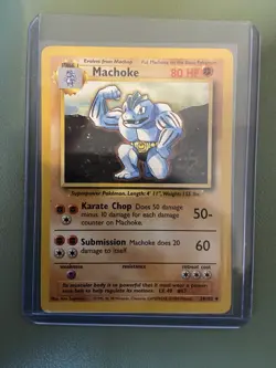 Machoke Base Set 34/102 Uncommon Pokemon Card Unlimited 1999 NM - Image 3