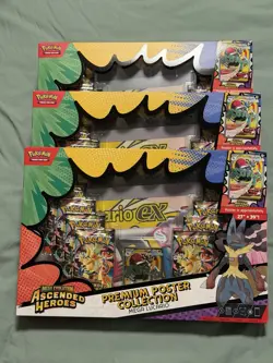 Pokemon TCG: Ascended Heroes Premium Poster Collection Lucario - Sealed LOT OF 3 - Image 1