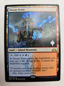 MTG - Steam Vents - 257 - Guilds of Ravnica (GRN) - NM - Promo - Image 1