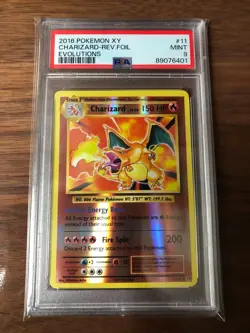 2016 POKEMON XY CHARIZARD-REV. FOIL EVOLUTIONS PSA MINT 9 #89076401 FREE SHIP - Image 1