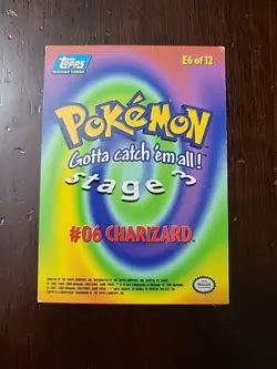 HP! Charizard #6 E6 of 12 TOPPS Pokemon 1st Movie Blue Logo - Image 2