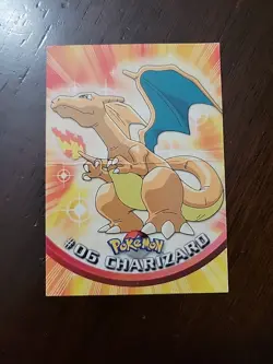 DMG! BLUE Label *UK Print* Charizard #06 Topps Pokemon 1999 Series 1 - Image 1