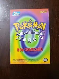 MP! Charizard #6 E6 of 12 TOPPS Pokemon 1st Movie Blue Logo - Image 2