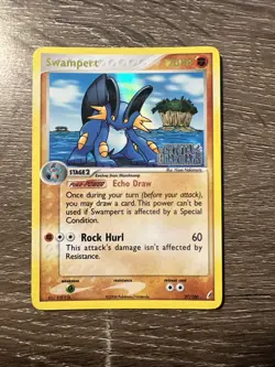 Pokemon Swampert EX TCG Crystal Guardians 27/100 Reverse Holo Rare Stamped - Image 1
