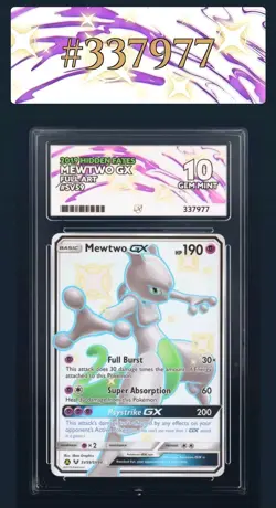 Pokemon Mewtwo GX SV59/SV94 Hidden Fates Ace Gem Mint 10 *PERFECT SUBGRADES* - Image 3
