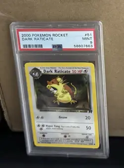2000 Pokemon Dark Raticate 51/82 Team Rocket PSA 9! - Image 1