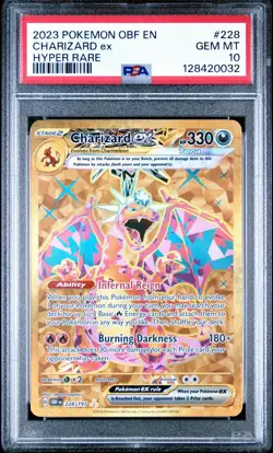 2023 POKEMON OBF EN-OBSIDIAN FLAMES HYPER RARE #228 CHARIZARD EX PSA 10 - Image 1