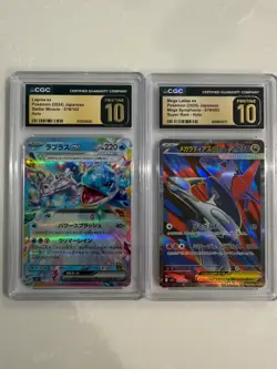 CGC Pristine 10 Lapras ex 019/102 + Mega Latias ex 079/063 Japanese Holo Pokemon - Image 1
