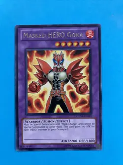 Yugioh! TCG Masked HERO Goka GENF-EN094 Rare Unlimited Lightly Played LP - Image 2