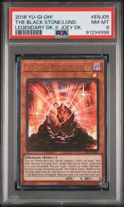 2016 Yu-Gi-Oh! The Black Stone of Legend ULTRA RARE #ENJ05 English PSA 8 NM-MT - Image 1