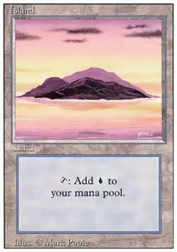 Island - Medium Play MTG Revised - Image 1