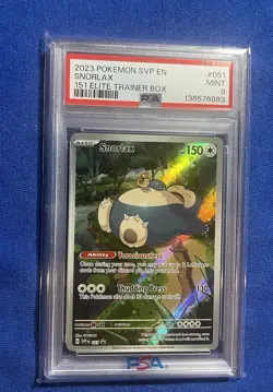 2023 Pokemon SVP EN Snorlax 151 Elite Trainer Box PSA 9 - Image 1