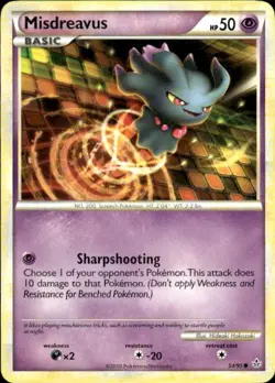Pokemon Misdreavus Unleashed 54/95 Light Play LP+ or Better - Image 1