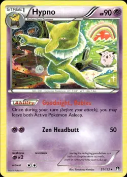 Pokemon Hypno XY - BREAKpoint 51/122 Light Play LP+ or Better - Image 1