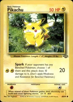 Pokemon Pikachu Jungle 60/64 Light Play LP+ or Better - Image 1