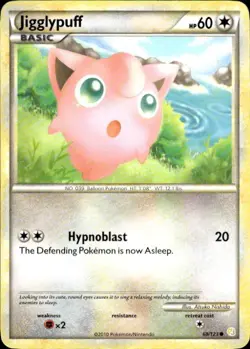 Pokemon Jigglypuff HeartGold SoulSilver 68/123 Light Play LP+ or Better - Image 1