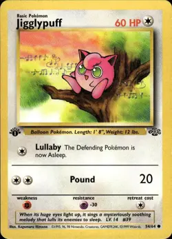 Pokemon Jigglypuff 1st ed Jungle 54/64 Light Play LP+ or Better - Image 1