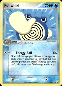 Pokemon Poliwhirl Unseen Forces 68/115 Light Play LP+ or Better - Image 1