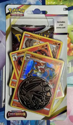 Pokemon TCG Sword & Shield Lost Origin Infernape Premium Booster Blister Pack - Image 1