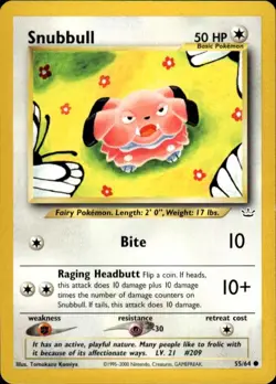 Pokemon Snubbull Neo Revelation 55/64 Light Play LP+ or Better - Image 1
