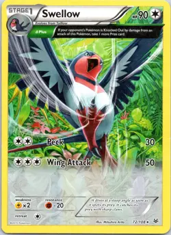 SWELLOW (XY ROARING SKIES) 72/108 DECK EXCLUSIVES POKEMON NM/M - Image 1