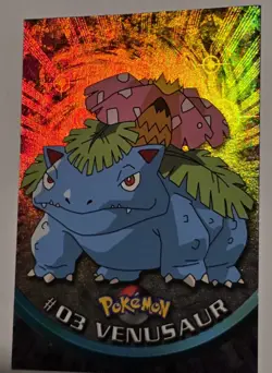 ​1999 Topps Pokemon #3 VENUSAUR Blue Logo RAINBOW FOIL 1st Print MINT/NM - Image 1