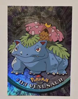 ​1999 Topps Pokemon #3 VENUSAUR Blue Logo RAINBOW FOIL 1st Print MINT/NM - Image 5