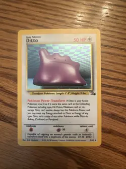 Pokemon TCG Ditto Holo Card 3/62 Fossil Rare Mint Condition - Image 1