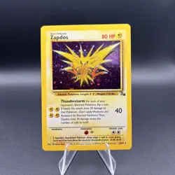 Zapdos 15/62 Holo Rare Fossil Pokemon LP - Image 1