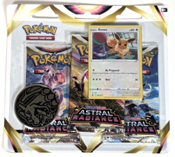 Pokemon TCG Sword & Shield Astral Radiance 3 Pack Blister Eevee Promo Brand New - Image 1