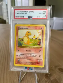 1999 Pokemon Game #46 Charmander PSA 8 Base Set Unlimited Card - Image 1