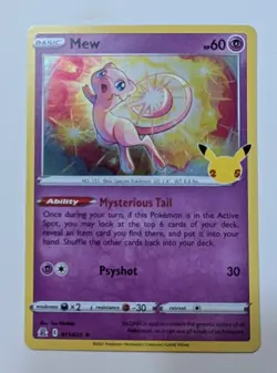 Mew 11/25 Holo Rare Pokemon TCG Celebrations 25th Anniversary - Image 1
