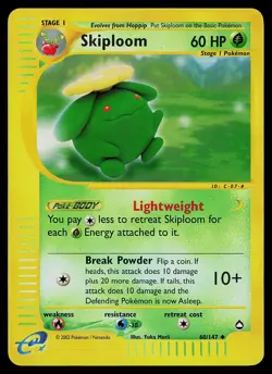 Pokemon Card - Skiploom Aquapolis 60/147 Uncommon Reverse Holo - Image 1