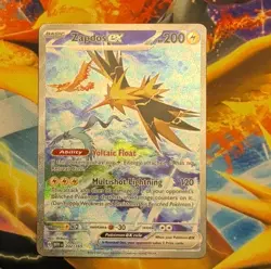 Pokemon Zapdos ex 202/165 Scarlet & Violet 151 Ultra Rare Full Art Holo 200 HP - Image 1