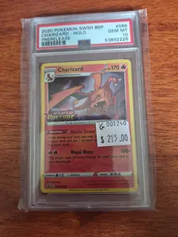 2020 Pokemon Swsh BSP Charizard Holo Prerelease #066 PSA 10 GM G001240 - Image 1