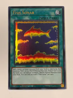 YuGiOh Fish Sonar Spell Card LED9-EN020 1st Edition Holo Konami Rare Foil 2020 - Image 1