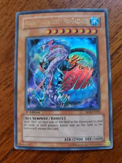 Yugioh OCEAN DRAGON LORD NEO-DAEDALUS SD4-EN001 - 1st Ed Ultra Rare Holo - LP - Image 1