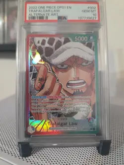 2022 one piece romance dawn Trafalgar Law Alt Art Pre-Errata Psa 10 Rare - Image 1