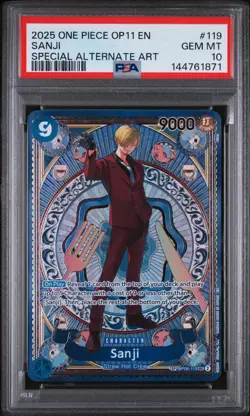 One Piece Sanji (SP) (OP06-119) A Fist of Divine Speed OP11 PSA 10 - Image 1
