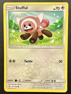 Stufful 111/149 Sun & Moon Regular Common Pokemon Card Near Mint - Image 1