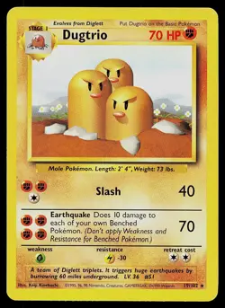 Pokemon Card - Dugtrio Base Set 19/102 Rare - Image 1
