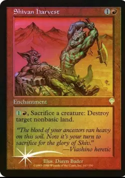Magic the Gathering SHIVAN HARVEST #167/350 Invasion Red Foil Uncommon NM 2000 - Image 1