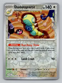 Reverse Holo Dudunsparce 129/162 Rare Temporal Forces Pokemon - Image 1