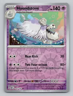 Reverse Holo Houndstone 101/197 Uncommon Obsidian Flames Pokemon - Image 1
