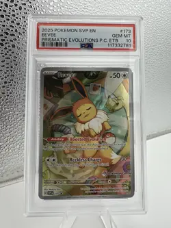 PSA 10 Eevee 173 Pokemon Center Prismatic Evolutions ETB Promo - Image 1