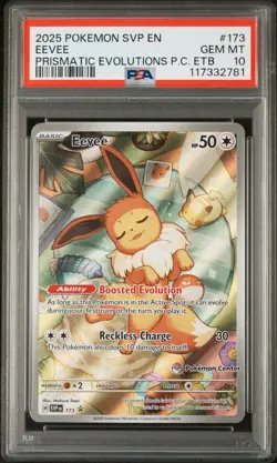 PSA 10 Eevee 173 Pokemon Center Prismatic Evolutions ETB Promo - Image 3