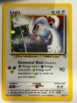 Pokemon Lugia (HOLO) Rare 9/111 Neo Genesis English HP - Image 1