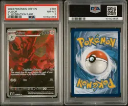 Pokemon Scizor 205/197 SV03 Obsidian Flames PSA 8 Illustration Rare Holo Metal - Image 3