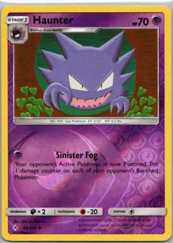 Pokemon TCG Haunter 69/214 Unbroken Bonds Rev Holo NM - Image 1
